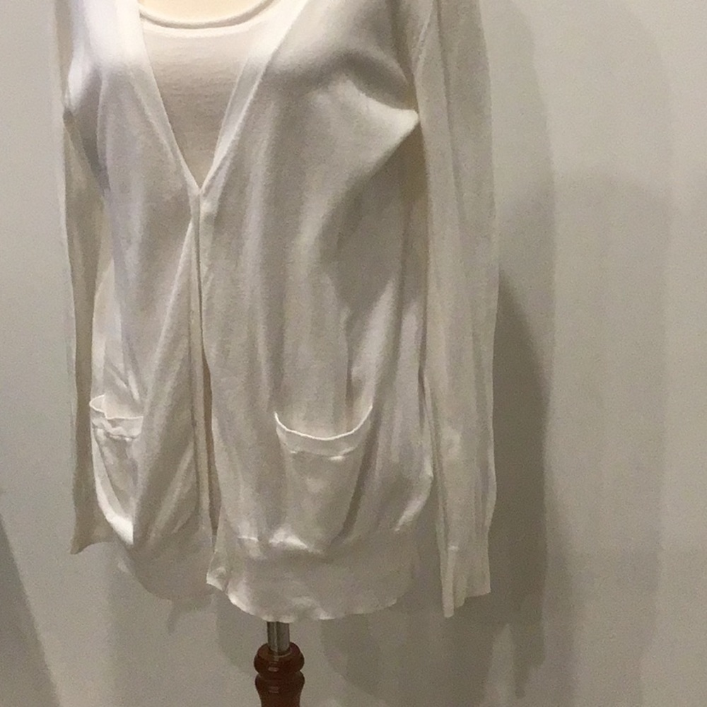 Pure DKNY cardigan & cami set, white, size M - Picture 2 of 12